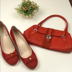 Cole Haan Blood Red Shoes and Purse  • 10 B
